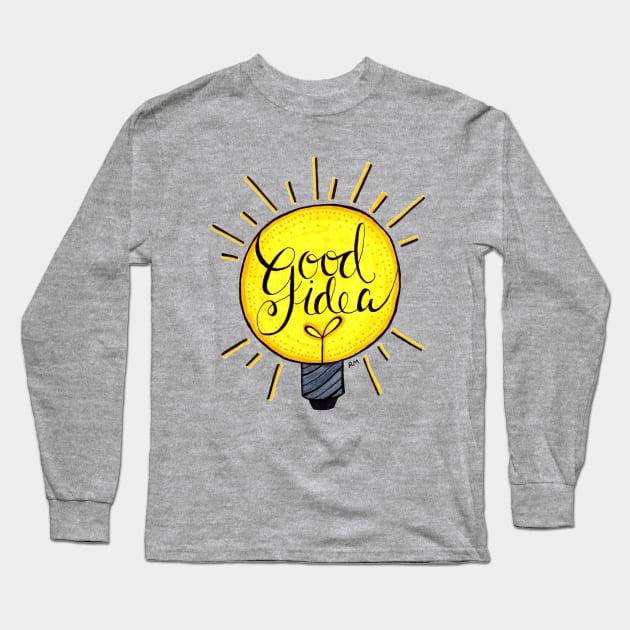 Good Idea Light Bulb Long Sleeve T-Shirt by RuthMCreative